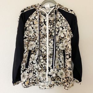 The Upside Serena Peony Navy Floral Rain Windbreaker Jacket
